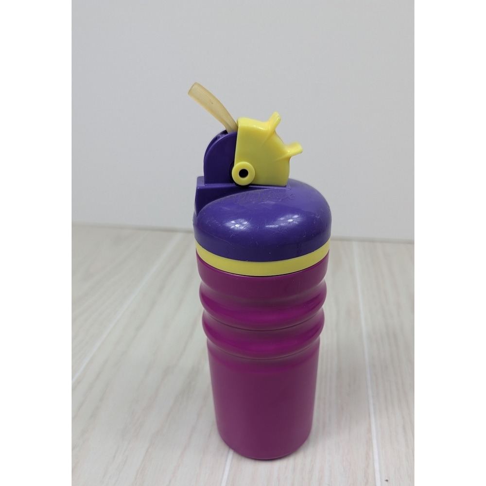 Playtex Sippy Tumbler Cup Purple Yellow Vintage Y2K Straw Lid Made in USA